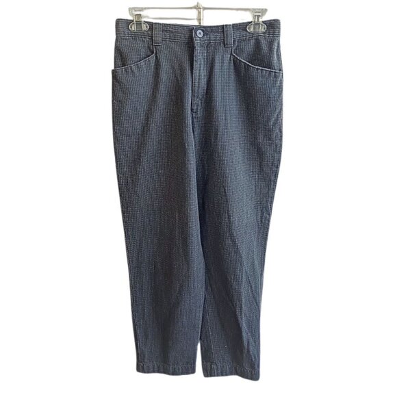 Vintage 80s LEE CASUALS Curvalicious High-Raise Blue Gray Cropped Pants Size S - Picture 1 of 5